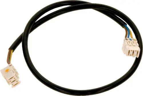 Kabel mit zwei weißen Steckverbindern, das für elektrische Verbindungen verwendet wird. Die Marke Bosch ist im Bild nicht sichtbar.